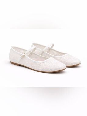 Lace Mary Jane Ballet Flats | Elegant Buckle Strap Dress Shoes